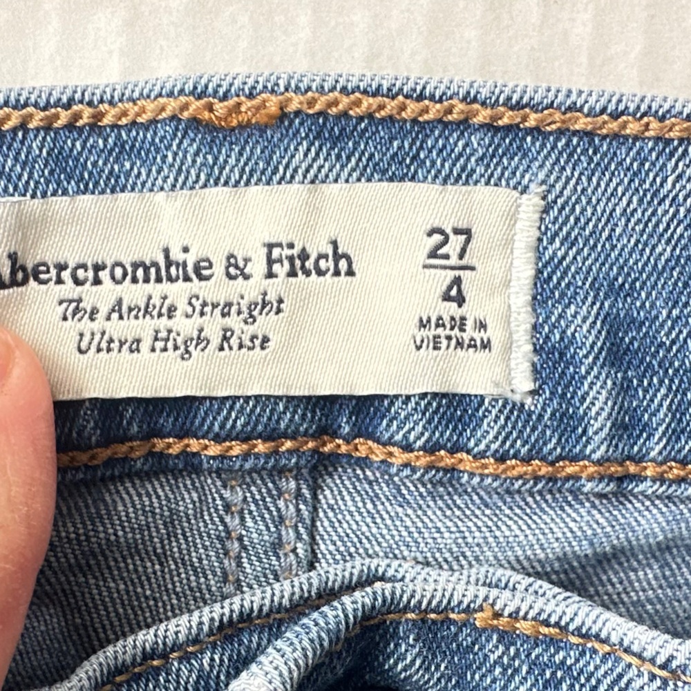 Abercrombie & Fitch The Ankle Straight Ultra High Rise Curve Love Jeans Women 27 - Picture 3 of 8